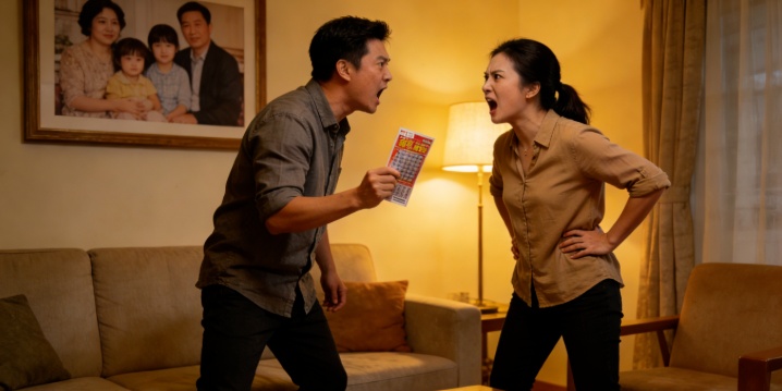 夫妻买彩票中500万后，丈夫想私吞，将钱转移给父母后与妻子离婚