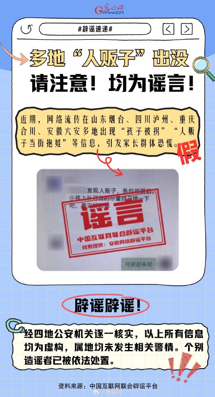 多地出现人贩子？已辟谣！