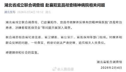湖北成立调查组彻查精神病院骗保问题