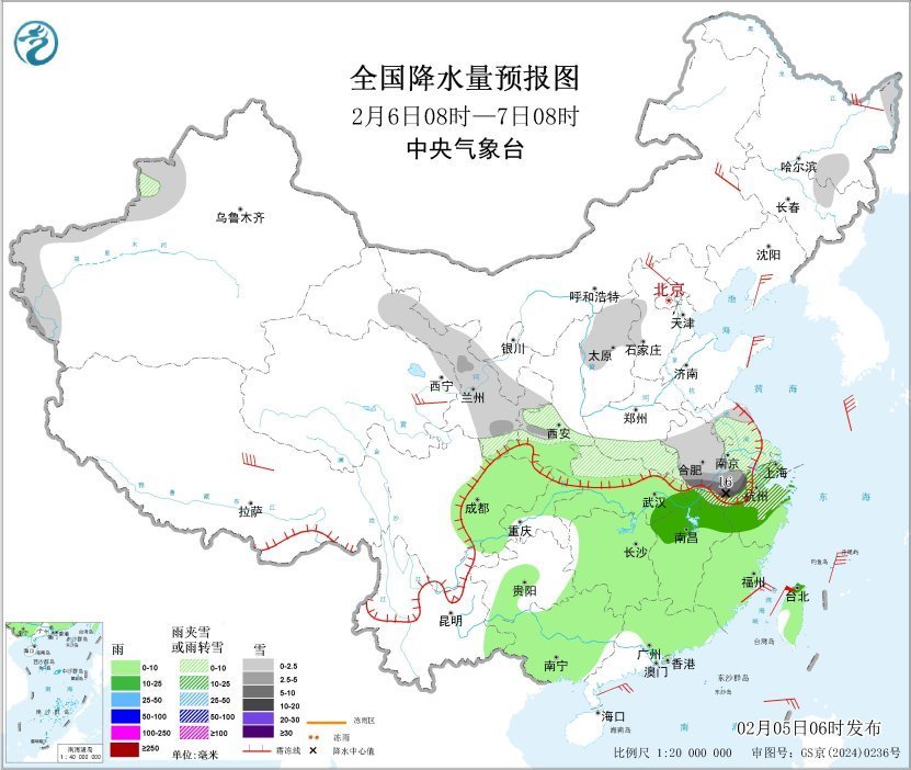 中央气象台：中东部地区将有寒潮雨雪天气