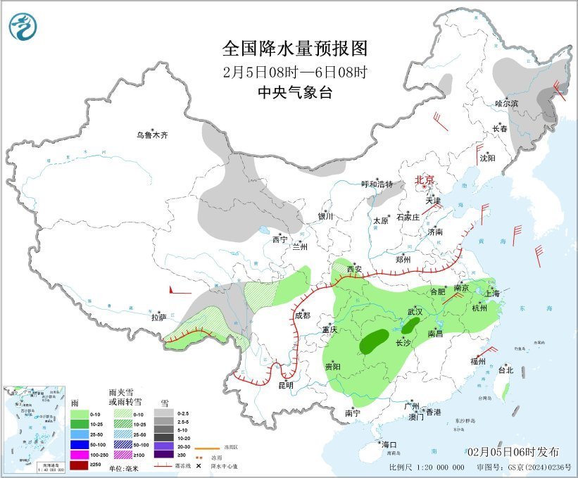 中央气象台：中东部地区将有寒潮雨雪天气