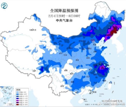大风寒潮双预警生效中 局地降温20℃以上
