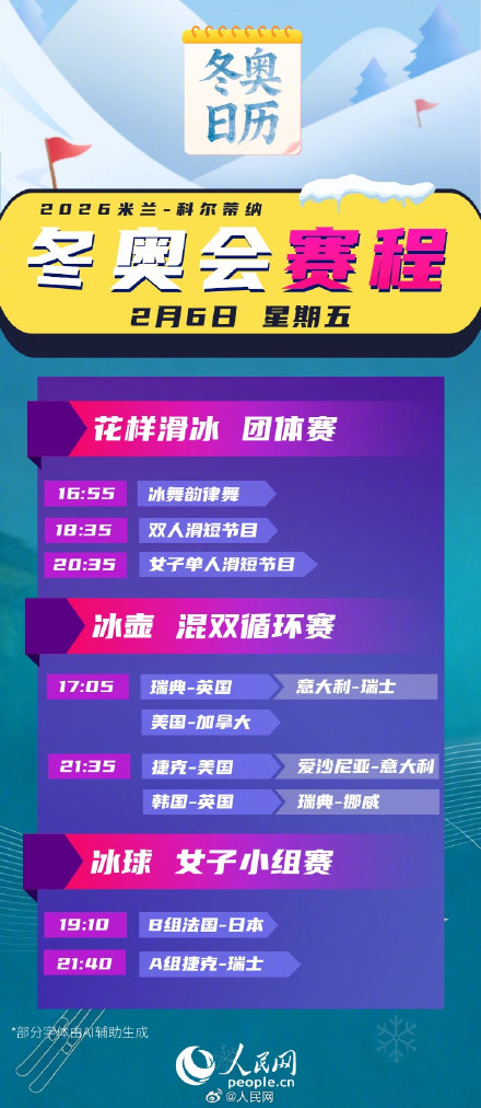 转发收藏！米兰冬奥会观赛日历