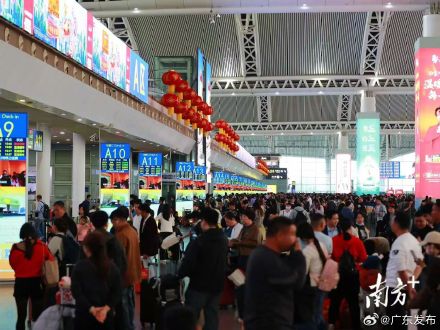 广州南站节前计划加开夜间高铁515列