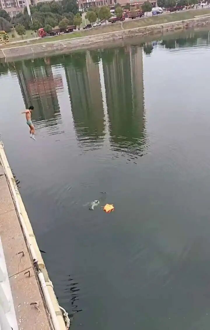 小伙从10多米高大桥跳水救人，妈妈心疼大哭！获救者：对不起，麻烦你了，谢谢