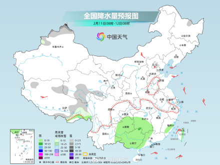 今明天我国雨雪缩减 12日前后南方将再迎新一轮降水