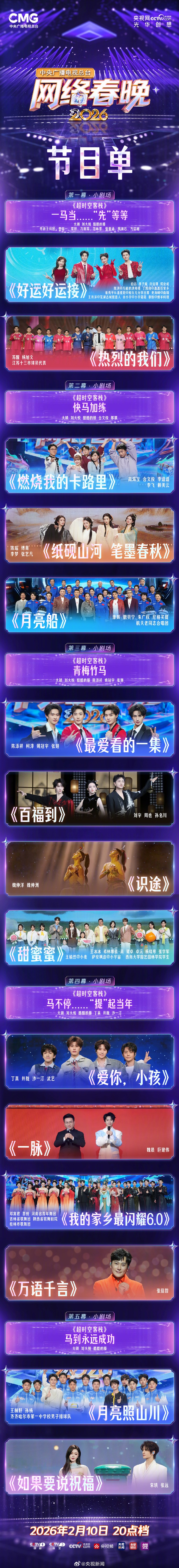 2026央视网络春晚节目单来了