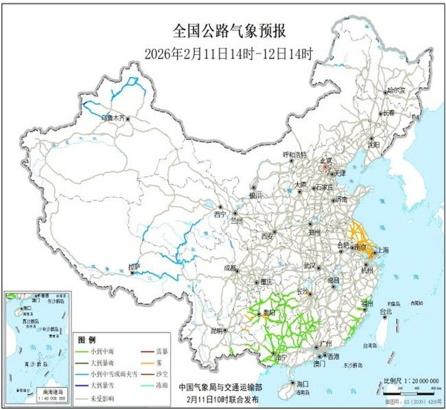 春运天气来了：新疆北部等地有较强降雪 江南等地多阴雨