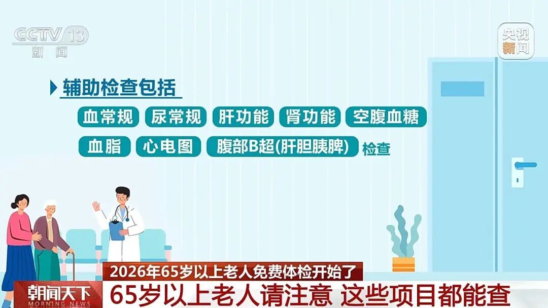 今年65岁以上老人免费体检启动