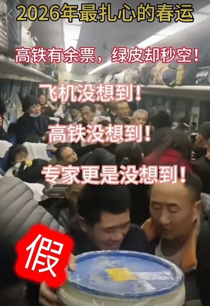 国铁集团辟谣“2026年春运绿皮车严重超员” 国铁集团辟谣“2026年春运绿皮车严重超员”