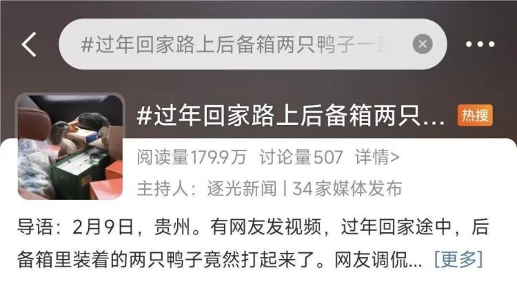 “后备箱里两只鸭子打起来了”!医生:别光顾着笑 “后备箱里两只鸭子打起来了”!医生:别光顾着笑