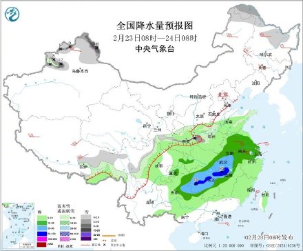 贵州和江南中北部等地有大到暴雨