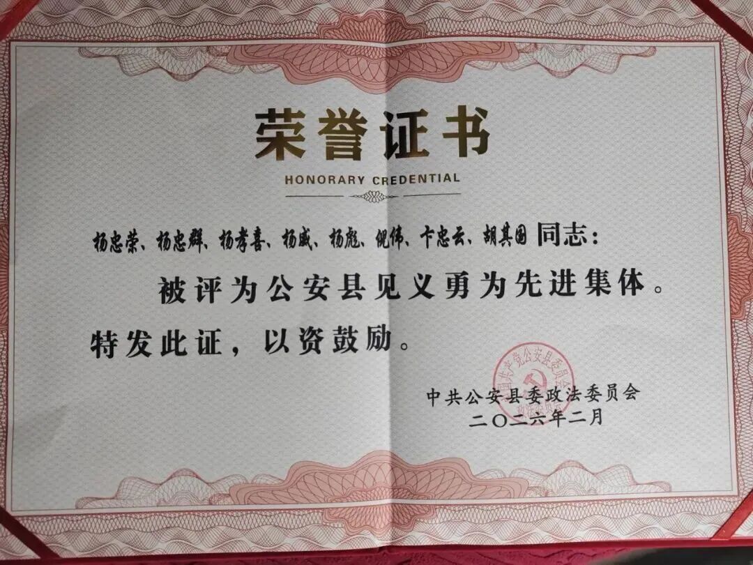 一家六口与两乡邻跳水砸车窗救人,荆州公安县政法委:八位村民获评见义勇为先进集体 一家六口与两乡邻跳水砸车窗救人,荆州公安县政法委:八位村民获评见义勇为先进集体