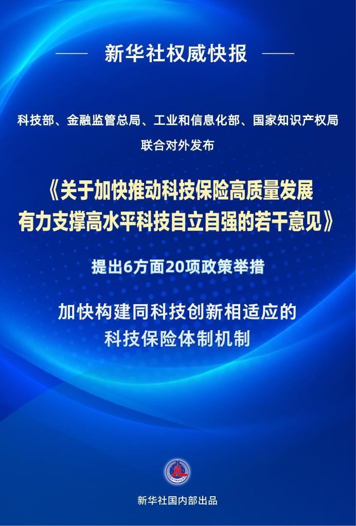 新华社权威快报丨四部门发力！20项举措推动科技保险高质量发展