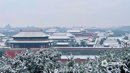 银装素裹在故宫具象化了