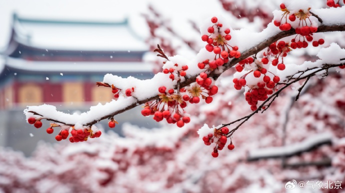 北京城区及平原大部地区积雪深度1～3厘米！下午还有小雪