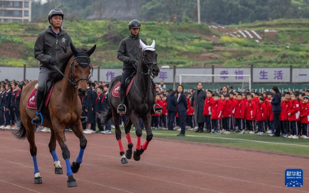 重庆：马年开学首日 &nbsp;骏马助阵开学仪式
