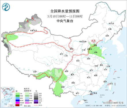 未来10天降雨区主要集中在西南地区
