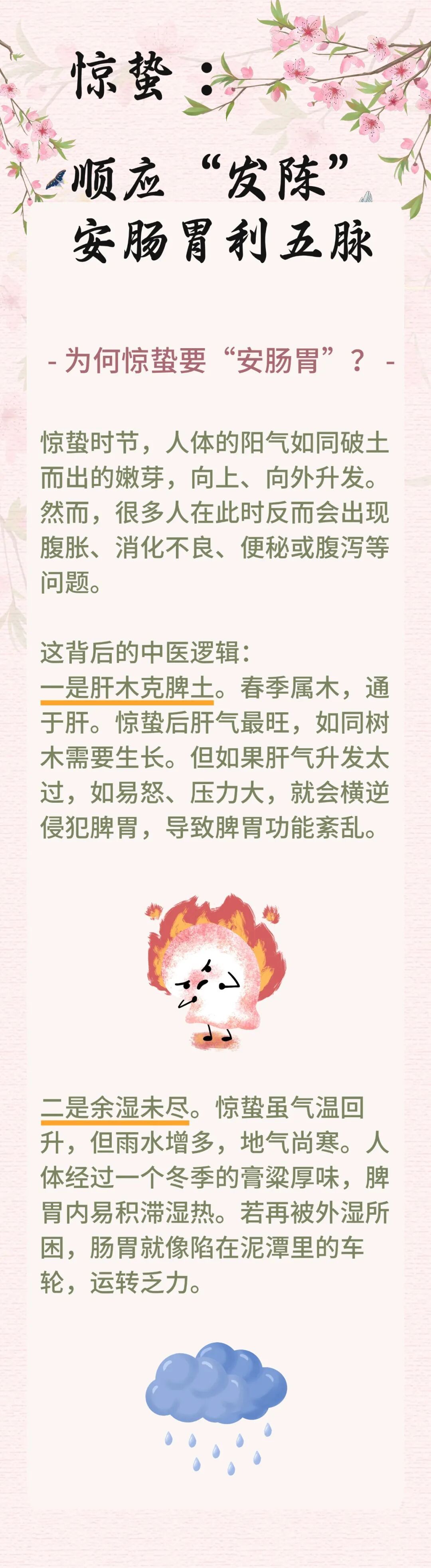 春气萌动惊蛰至，顺应“发陈”是关键：养好肠胃通五脉，一春少生病~