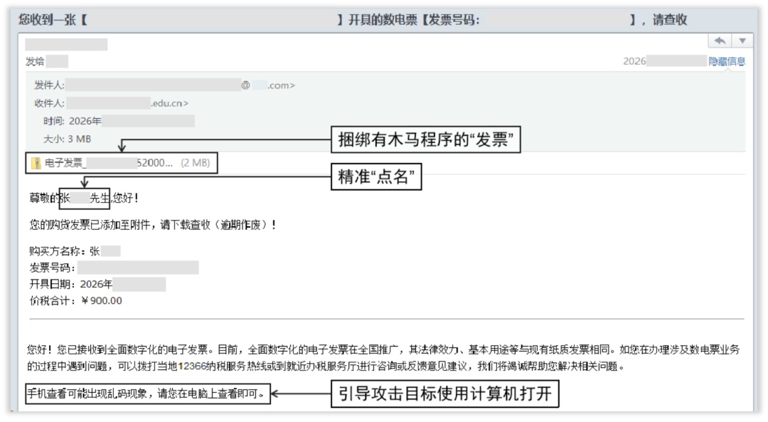 “发票已开好，请点击下载……”当心这类电子邮件！
