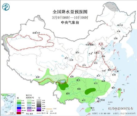 今明两天南方部分地区阴雨连绵