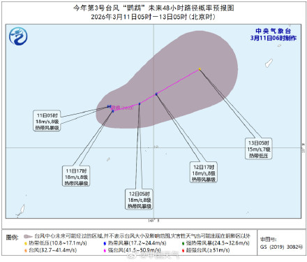 今年第3号台风鹦鹉生成