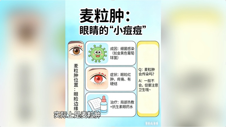 男子将眼旁麦粒肿当痘痘挤，眼睛差点“报废”