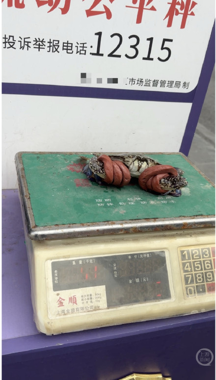 一只梭子蟹称重绑绳占近一半?水产市场“加重术”调查 一只梭子蟹称重绑绳占近一半?水产市场“加重术”调查