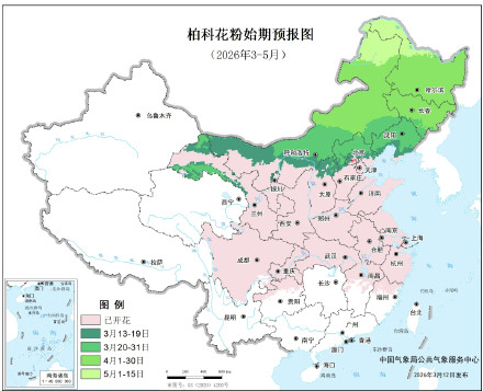 全国花粉始期预报:高峰期进行中 全国花粉始期预报:高峰期进行中