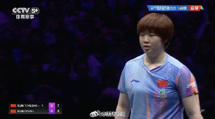 蒯曼4比2胜孙颖莎