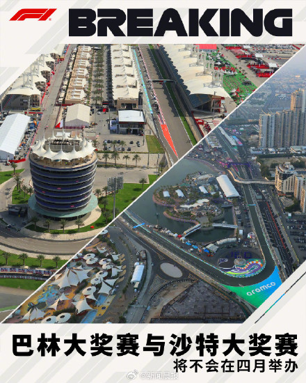 F1官方：受中东局势影响，巴林站和沙特站比赛取消
