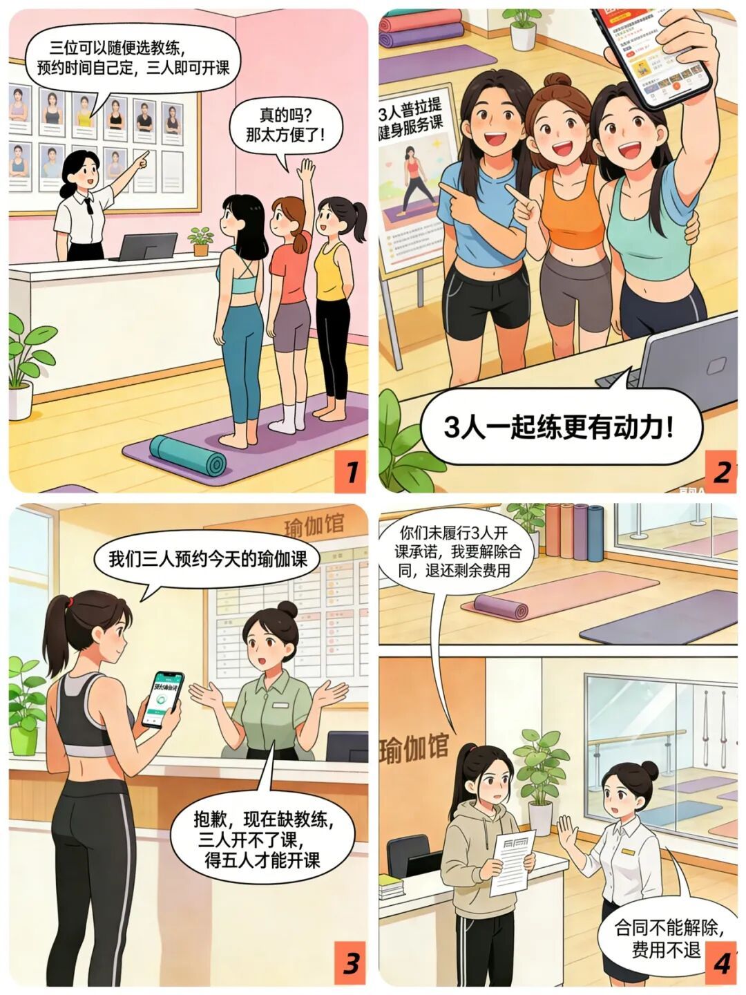 聚焦3·15｜承诺“3人开课”，办卡后却成“5人开课” &nbsp;瑜伽馆是否构成违约？