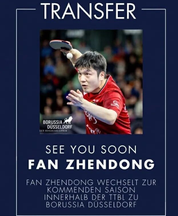 樊振东将加盟新俱乐部！