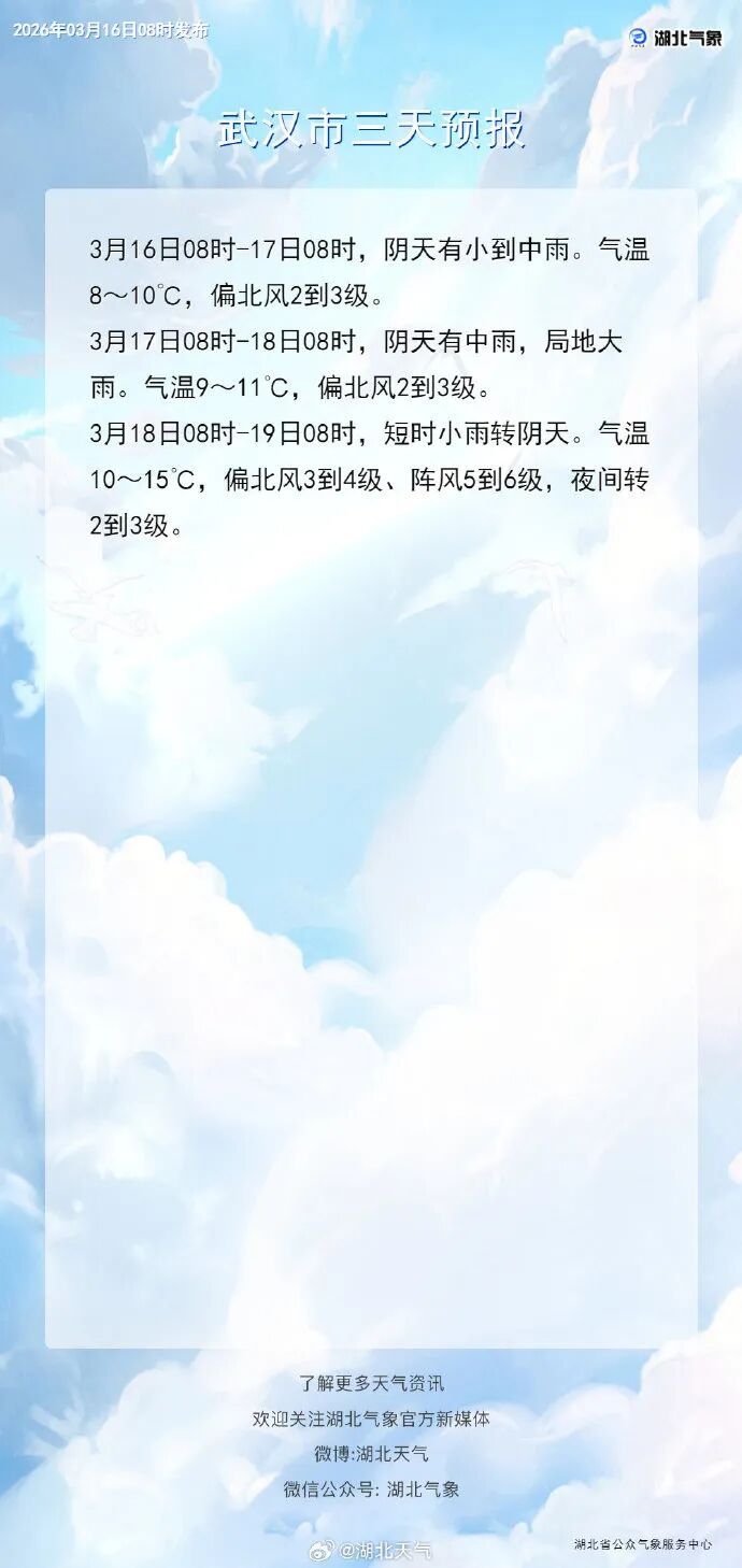 最低6°C、7级大风,湖北全省“浸泡”在雨水中 最低6°C、7级大风,湖北全省“浸泡”在雨水中