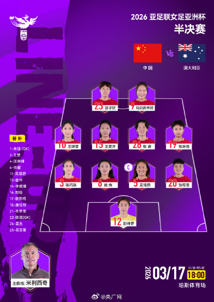 女足半决赛首发出炉