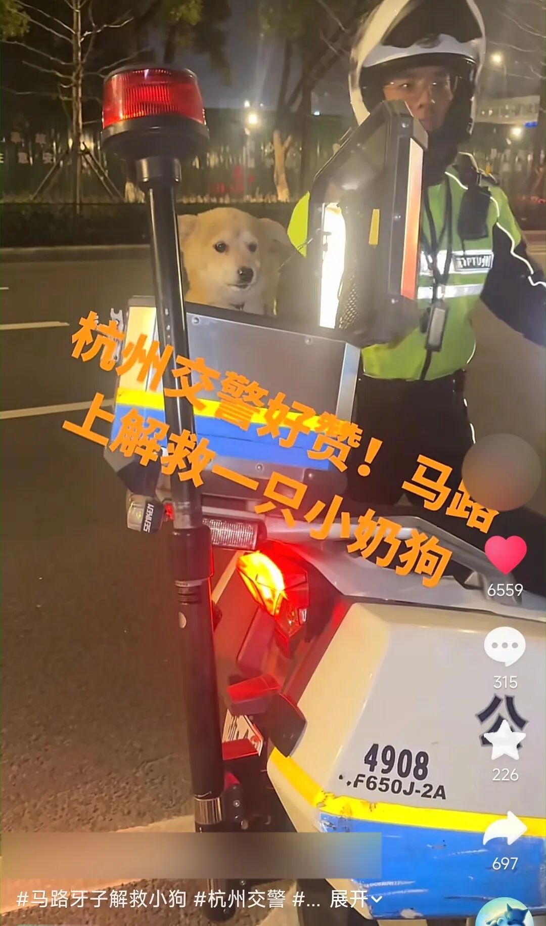 “小狗年纪轻轻就坐上了警车”?杭州网友笑翻:它是不是想借机应聘警犬 “小狗年纪轻轻就坐上了警车”?杭州网友笑翻:它是不是想借机应聘警犬