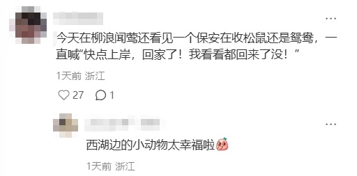 西湖边一对鸳鸯“小夫妻”当众 “冷战”，保安大叔6分钟劝“复合”