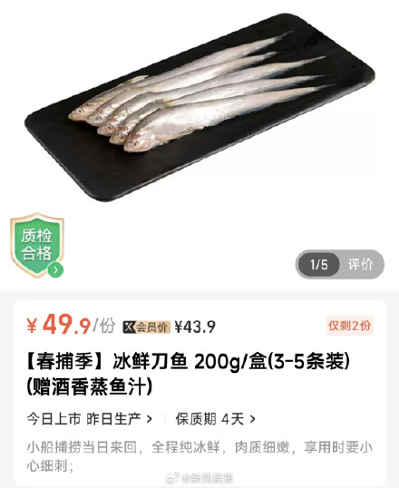 "价钿辣手"？上海刀鱼价格跌幅达6成！刀鱼价格回落上海有人一口气买40斤