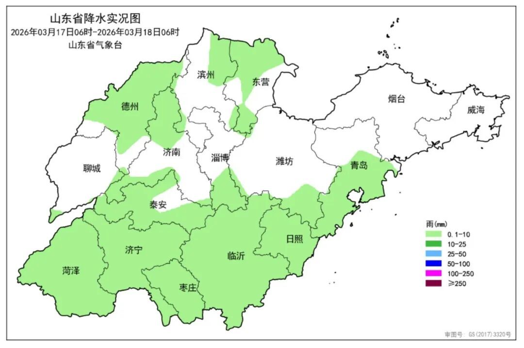 山东今日雨停！北风风力较大！明起气温回升，最高温17℃左右