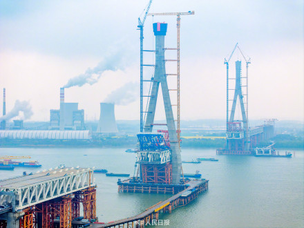 主塔全部封顶！长江上又一座大桥建设新进展