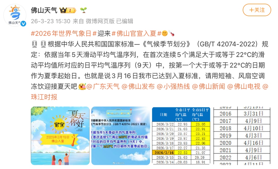 气温直冲30℃！广东多地官宣入夏