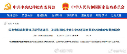 金融监管总局副局长周亮被审查调查