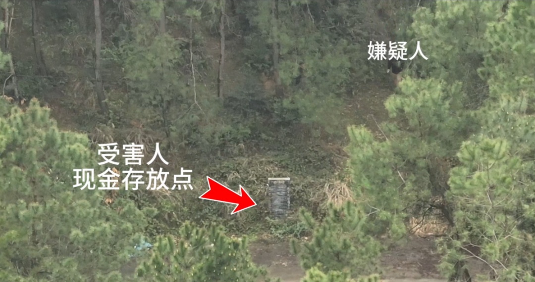 山林中藏了8万元现金，无人机迅速升空……