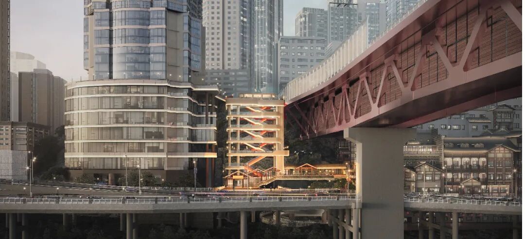 洪崖洞旁“长”出40米立体扶梯！这个城市更新项目太“重庆”了