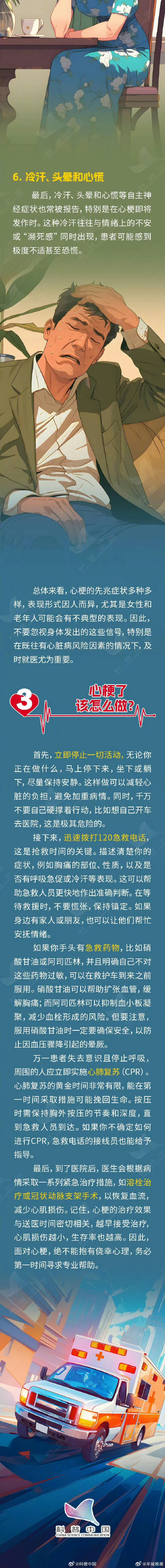 心梗来临前的6个预警信号！记住这些，关键时刻能救命！