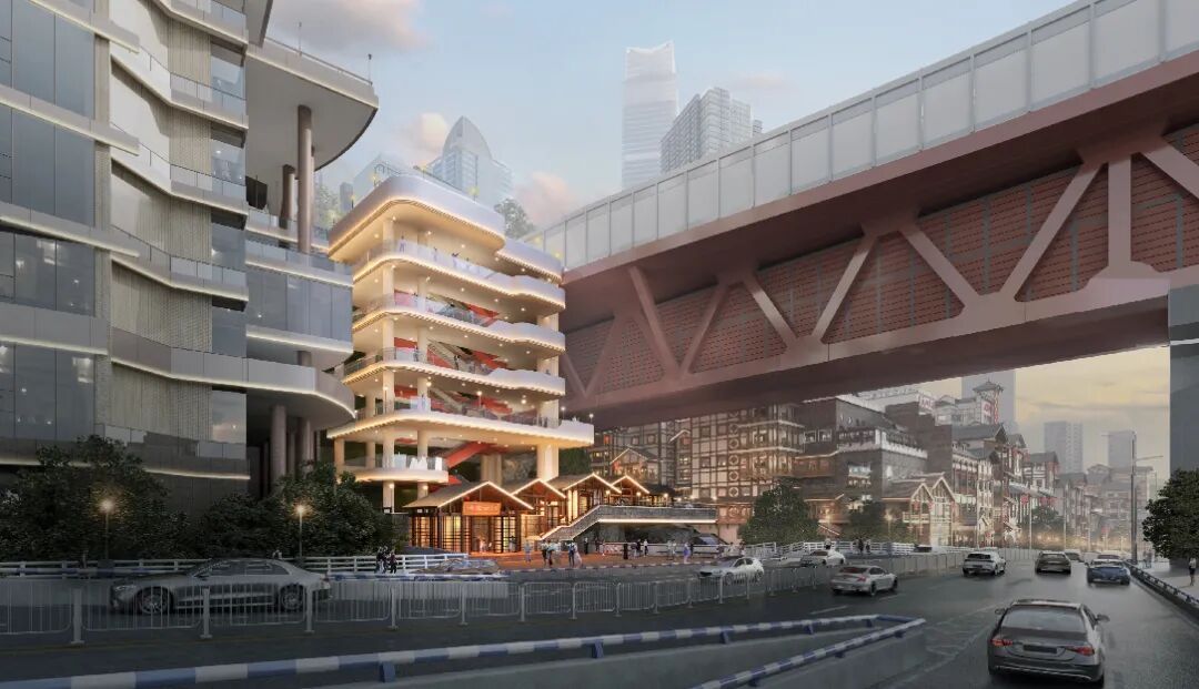 洪崖洞旁“长”出40米立体扶梯！这个城市更新项目太“重庆”了