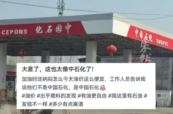 “大意了，这也太像中石化了”