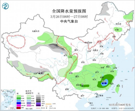 南方地区持续阴雨 未来三天青藏高原东部等地有雨雪天气