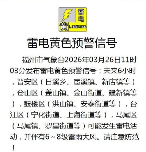 紧急预警！降雨、雷电、大风即将抵达！福州人快关窗