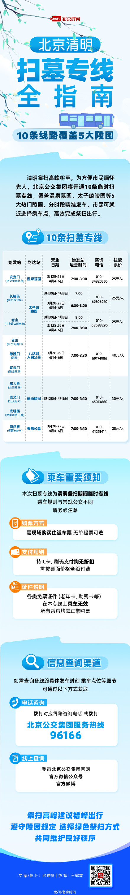 清明祭扫必看！北京开通10条清明扫墓公交专线